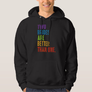 Lgbtq Lesbian Bi Brides Rainbow Flag Pride Wedding Hoodie