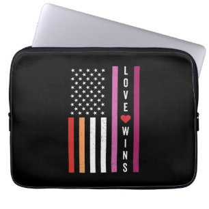 LGBTQ Lesbian Pride Liebe gewinnt amerikanische Fl Laptopschutzhülle
