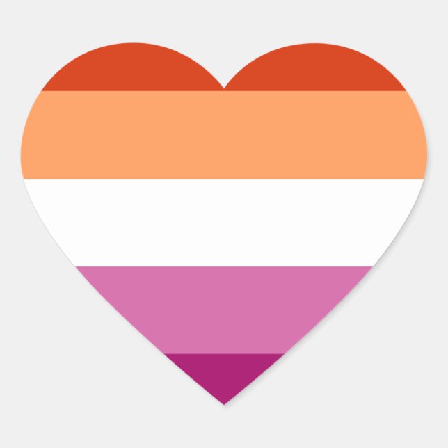 LGBTQ Lesbische Flagge Herz-Aufkleber (Vorderseite)
