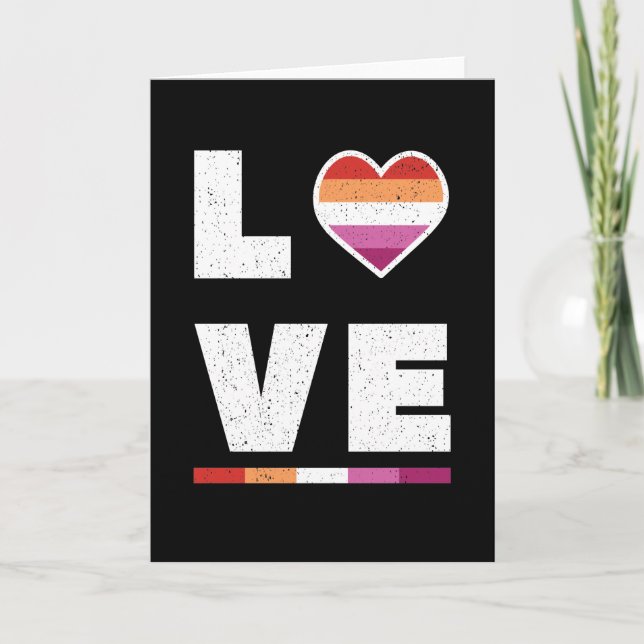 LGBTQ Lesbische Pride Flag Beängstigende Grunge-Li Karte (Vorderseite)