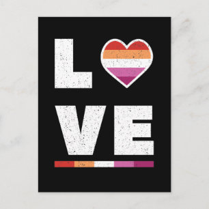 LGBTQ Lesbische Pride Flag Beängstigende Grunge-Li Postkarte