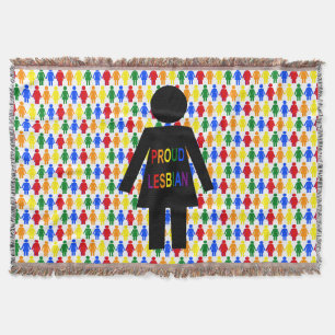 LGBTQ Lesbische Silhouette und Rainbow Ladys Decke