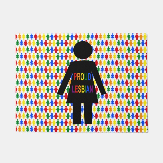 LGBTQ Lesbische Silhouette und Rainbow Ladys Fußmatte (Vorderseite)