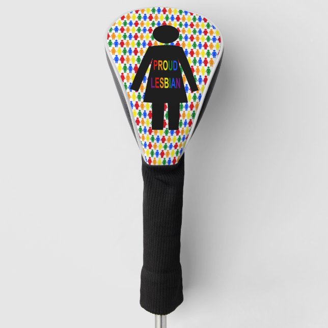 LGBTQ Lesbische Silhouette und Rainbow Ladys Golf Headcover (Vorderseite)
