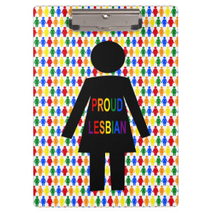 LGBTQ Lesbische Silhouette und Rainbow Ladys Klemmbrett
