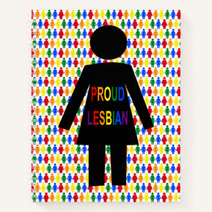 LGBTQ Lesbische Silhouette und Rainbow Ladys Notizbuch