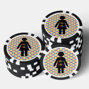 LGBTQ Lesbische Silhouette und Rainbow Ladys Pokerchips