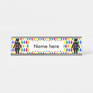 LGBTQ Lesbische Silhouette und Rainbow Ladys Schreibtischnamensplakette