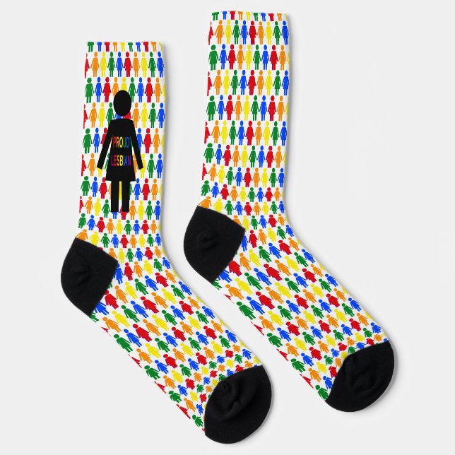 LGBTQ Lesbische Silhouette und Rainbow Ladys Socken (Rechts)