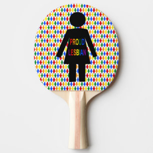 LGBTQ Lesbische Silhouette und Rainbow Ladys Tischtennis Schläger