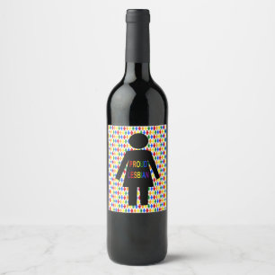 LGBTQ Lesbische Silhouette und Rainbow Ladys Weinetikett
