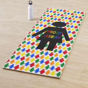 LGBTQ Lesbische Silhouette und Rainbow Ladys Yogamatte