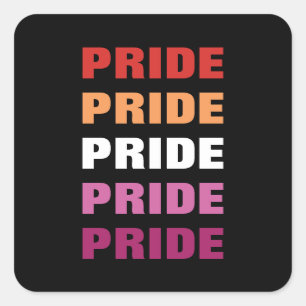 LGBTQ Lesbischer Pride Anpassbarer, wiederholter T Quadratischer Aufkleber