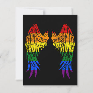 LGBTQ LGBT Angel Wings Colorful Rainbow Gay Einladung