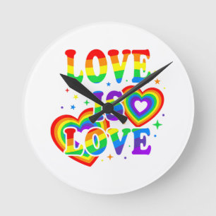 LGBTQ Liebe ist Liebe Gay Pride LGBT Regenbogenfla Runde Wanduhr