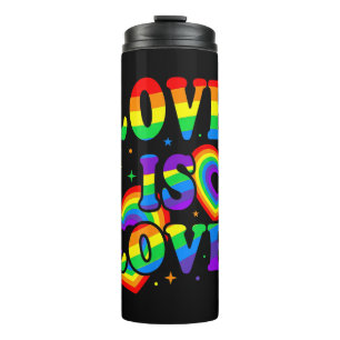 LGBTQ Liebe ist Liebe Gay Pride LGBT Regenbogenfla Thermosbecher