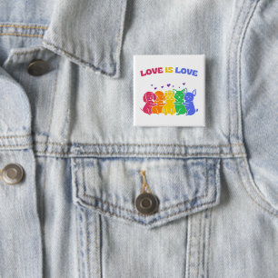 LGBTQ Liebe ist Liebe Katzen und Hunde Button