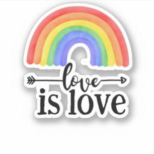 LGBTQ-Liebe ist Liebe-Regenbogenaufkleber Aufkleber