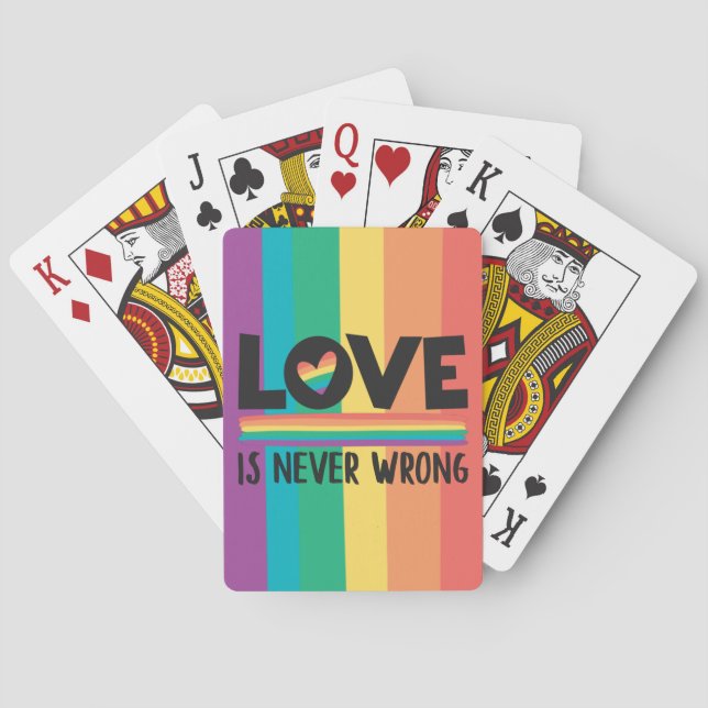 LGBTQ-Liebe ist nie falsch Stolz Monat Spielkarten (Rückseite)