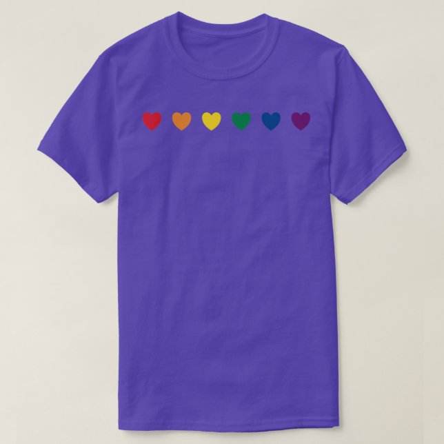 LGBTQ+ Love Pride Hearts  T-Shirt (Design vorne)