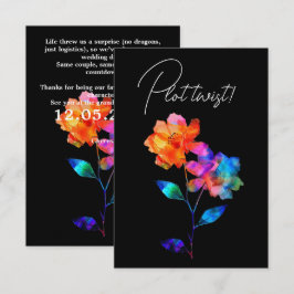LGBTQ LUSTIGE Hochzeit Datum ÄNDERN Petals & Prid Begleitkarte