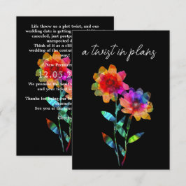 LGBTQ LUSTIGE Hochzeit Datum ÄNDERN Petals & Prid Begleitkarte