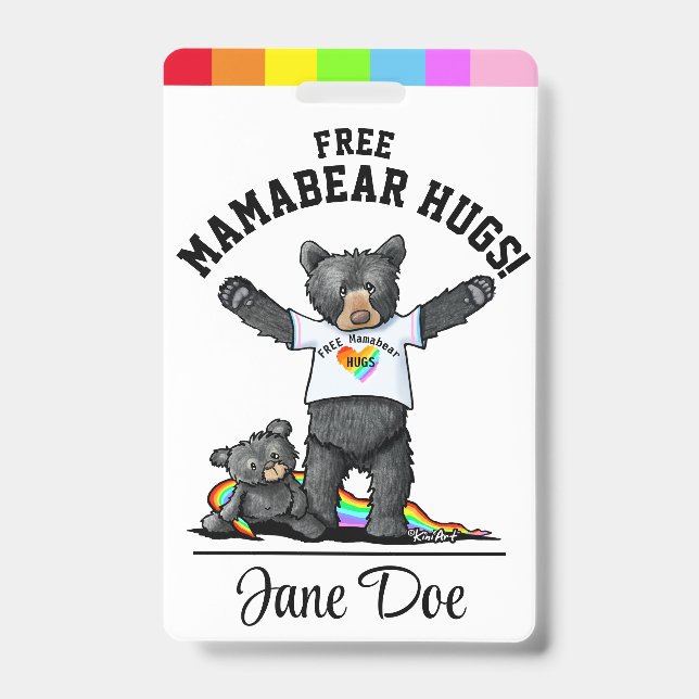 LGBTQ+ Mama Bear HUGS ID Abzeichen Ausweis (Vorderseite)