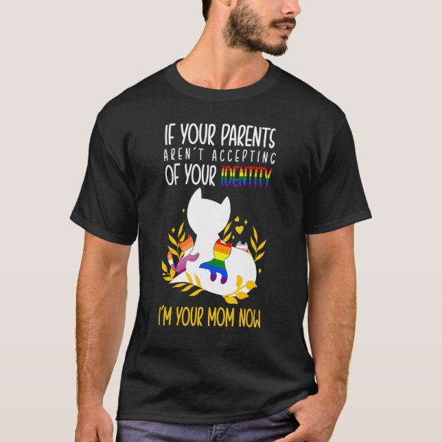 LGBTQ Mama Lesbische Ehefrau Frauen-Regenbogenfami T-Shirt (Vorderseite)
