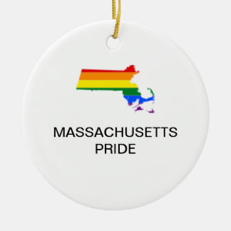 LGBTQ MASSACHUSETTS ORNEMENT EN Céramique PRIDE