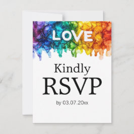 🌈 🐦 LGBTQ mit Hochzeit von Lieben RSVP Karte