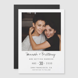 LGBTQ Moderne Foto Magnetische Save-the-Date-Karte Magneteinladung