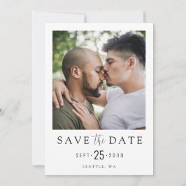 LGBTQ Modernes, einfaches, elegantes Foto Save the Save The Date
