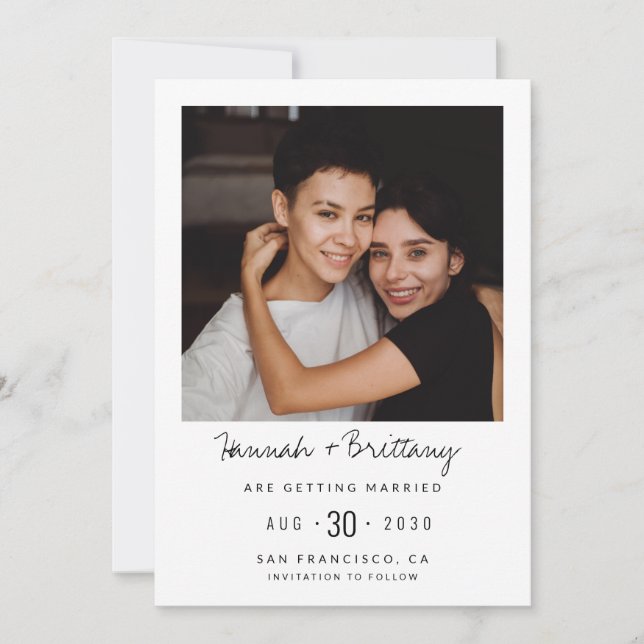 LGBTQ Modernes Foto Save the Date (Vorderseite)