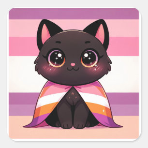 LGBTQ+ Monat LGBTQ+ Monat Lesbische Flagge Lesbisc Quadratischer Aufkleber