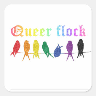 LGBTQ Monat Regenbogenflaggenherde Quadratischer Aufkleber