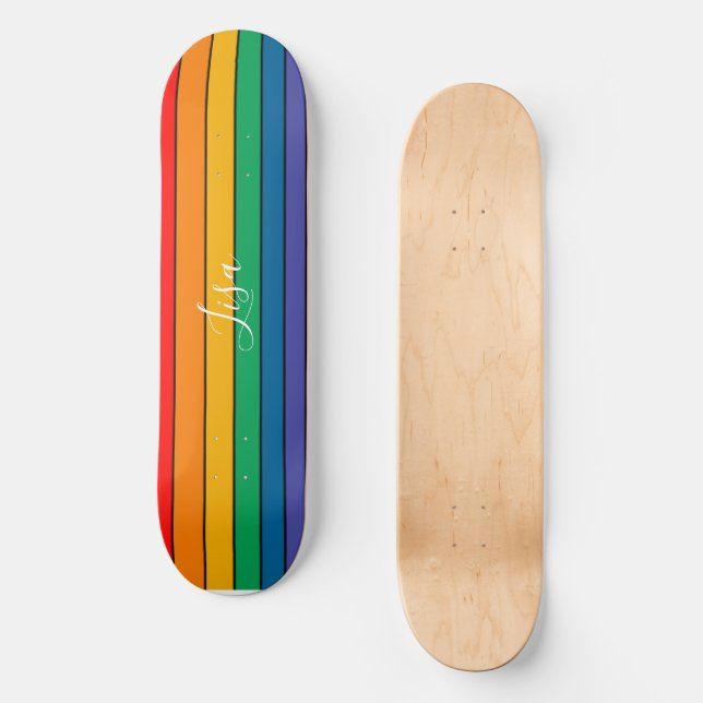 LGBTQ Monogramm - Name Skateboard (Vorderseite)