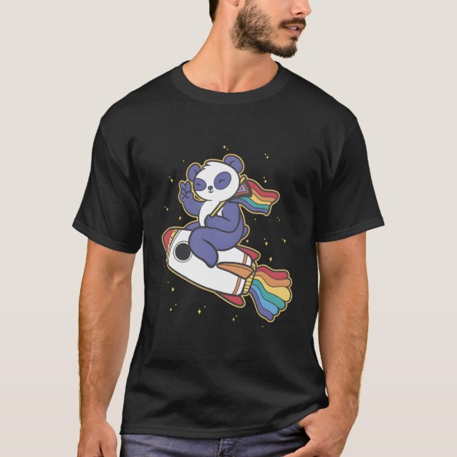 Lgbtq Panda Space T-Shirt (Vorderseite)