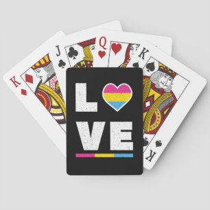 LGBTQ Pansexual Pride Flag Distressive Grunge Lieb Spielkarten