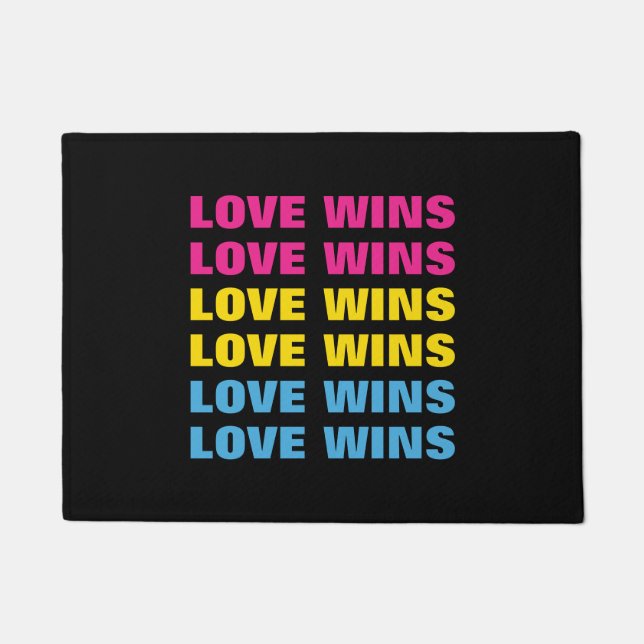 LGBTQ Pansexual Pride Liebe gewinnt benutzerdefini Fußmatte (Vorderseite)