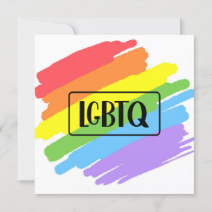 LGBTQ Pinselstriche Rainbow Einladung