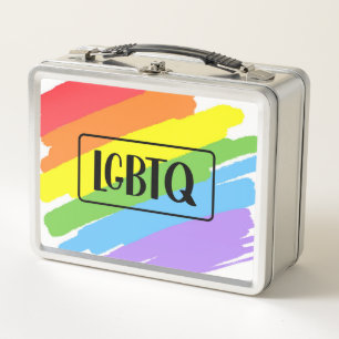 LGBTQ Pinselstriche Rainbow Metall Brotdose