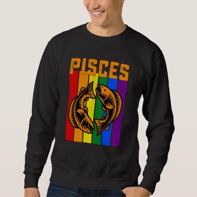 LGBTQ Pisces Zodiac Sign Vintage Astrology Sweatshirt (Vorderseite)