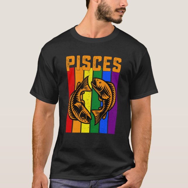 LGBTQ Pisces Zodiac Sign Vintage Astrology T-Shirt (Vorderseite)