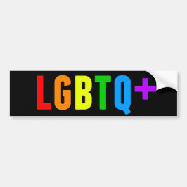LGBTQ Plus Rainbow Gay Pride Akronym Black Autoaufkleber