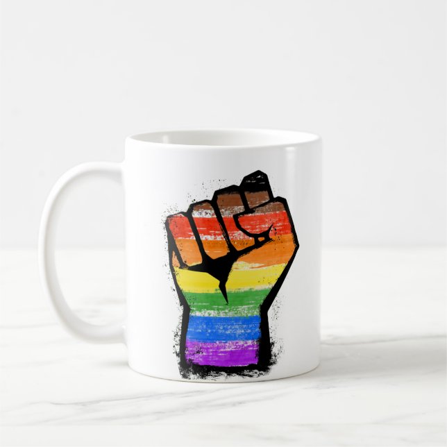 LGBTQ POC Philly Pride Faust Kaffeetasse (Links)