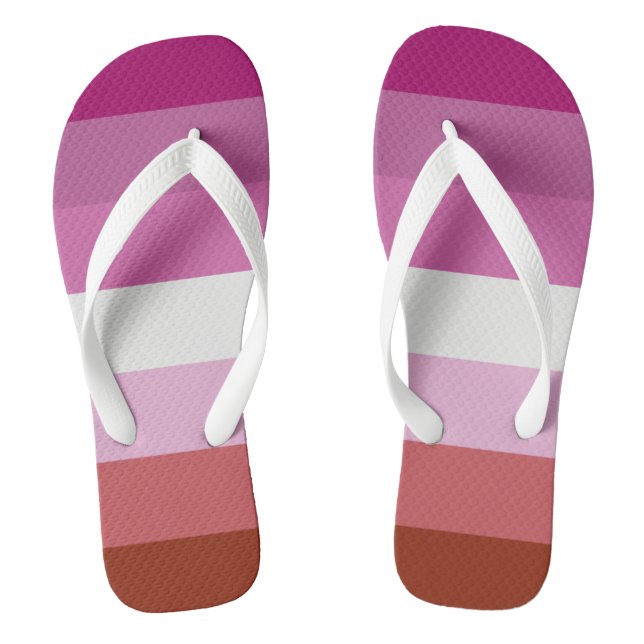 LGBTQ+-Preis für lesbische Flagge Flip Flops (Fußbett)