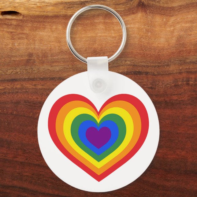 LGBTQ-Preis für Regenbogen-Herz Schlüsselanhänger (Vorderseite)