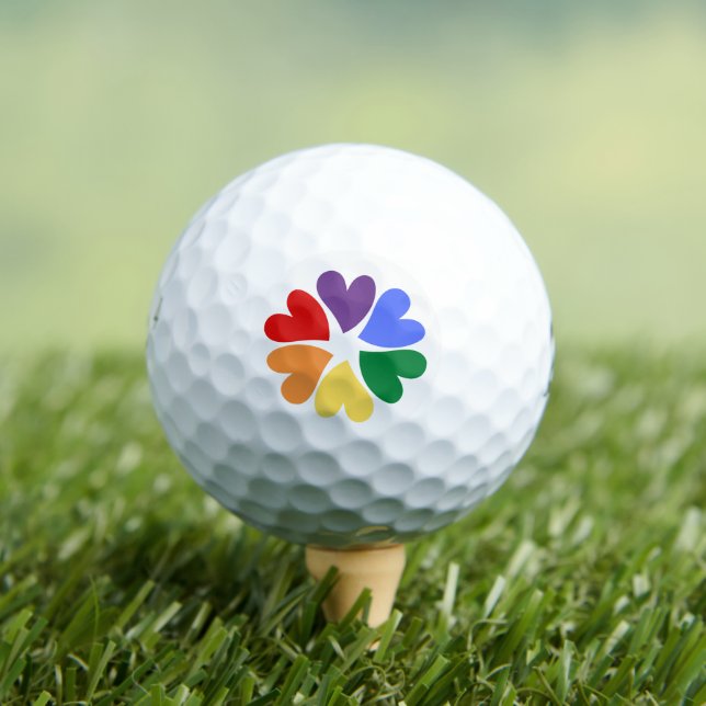 LGBTQ PRIDE Circle of Hearts Golf Balls Golfball (Insitu T-Shirt)