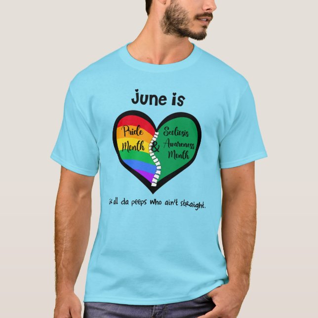 LGBTQ+ Pride et T-shirt Scoliosis ne sont pas droi (Devant)