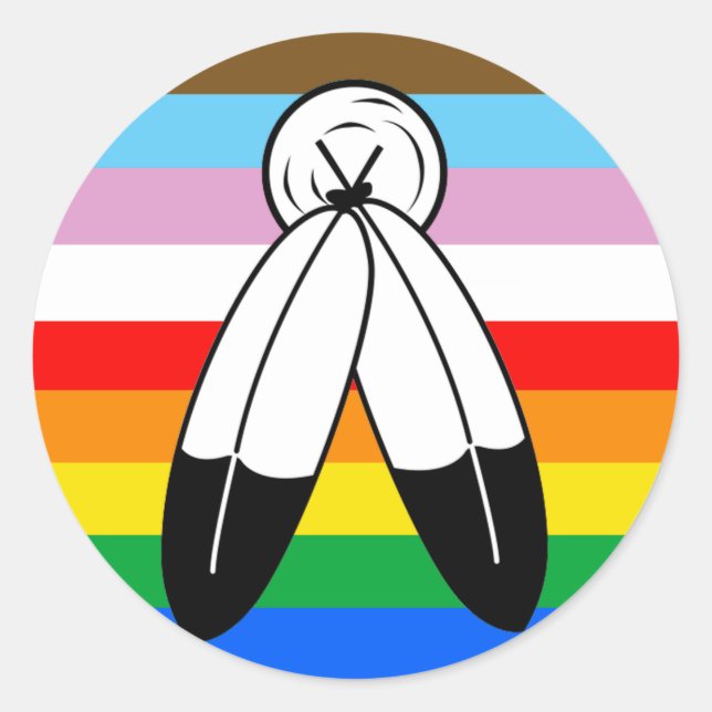 LGBTQ+-Pride-Flag mit zwei Geistern Runder Aufkleber (Vorderseite)
